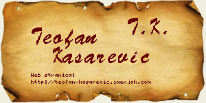 Teofan Kašarević vizit kartica